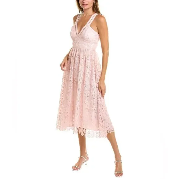 Monique Lhuillier | Dresses | Ml Monique Lhuillier Lace Halter Midi Dress In Rose Quartz Nwt Size | Poshmark Monique Lhuillier | Dresses | Ml Monique Lhuillier Lace Halter Midi Dress In Rose Quartz Nwt Size | Poshmark
